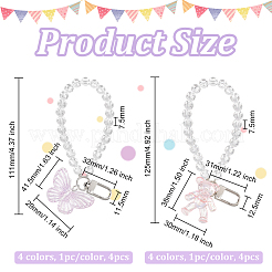 8 шт. 8 стиля акриловый подвесной брелок с бусинами на запястье кулон украшение HJEW-OC0001-30