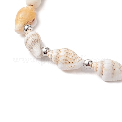 Браслеты из синтетического магнезита с бусинами для женщин и мужчин BJEW-TA00581-01