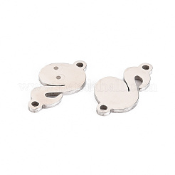 変色しない304ステンレススチールリンクコネクター  レーザー切断  ヘビ  ステンレス鋼色  15.5x8.5x1mm  穴：1mm&nbsp;STAS-S116-207P