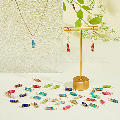 40шт 8 цвета окрашенные подвески из синтетической императорской яшмы PALLOY-AB00106