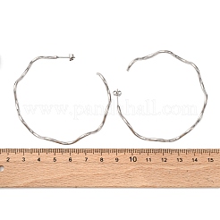 Волнистые серьги-гвоздики из нержавеющей стали 304&nbsp;EJEW-R028-02P