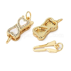 Латунные микро проложить кубического циркония ящик с застежками KK-U070-06G