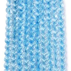Brins de perles de verre transparentes craquelées&nbsp;GLAA-N068-02A-03