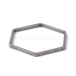 304ステンレススチールリンクリング  六角  ステンレス鋼色  23x20x1mm  内径：21x18mm&nbsp;STAS-WH0029-27