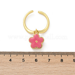 Латунные эмалевые регулируемые открытые манжеты для женщин RJEW-U057-11G