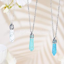 Подвески-пули из натуральных и синтетических драгоценных камней G-NB0001-99P