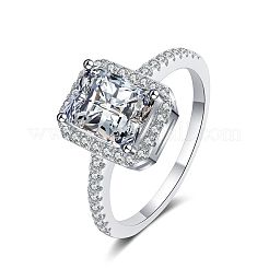 Anelli da dito in argento sterling con micro pavé da 925 mm e moissanite placcati in rodio da donna&nbsp;WG8E258-72