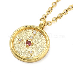 Плоские круглые подвески в форме созвездия из нержавеющей стали 304 с кубическим цирконием STAS-S145-01J