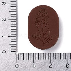 シリコンビーズ  花柄の楕円形  ココナッツブラウン  26x18x8.5mm  穴：2mm&nbsp;SIL-S005-02B