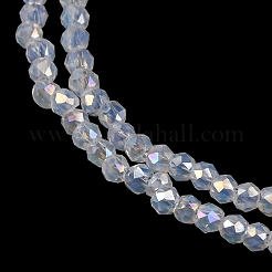 Стеклянные бусины с гальваническим покрытием  EGLA-H107-01A-A03