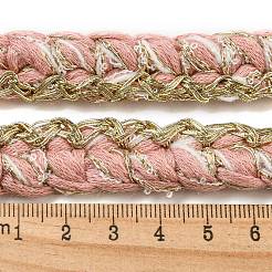 ポリエステルかぎ針編みレーストリム  衣服やブライダルドレス用のニット装飾トリミング  ピンク  5/8インチ（17mm）&nbsp;OCOR-Q058-24B