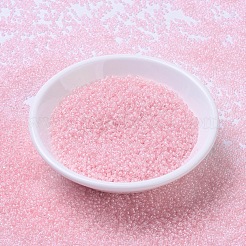 MIYUKIラウンドロカイユビーズ  日本製シードビーズ  （rr203)ピンク裏地クリスタル  11/0  2x1.3mm  穴：0.8mm  約1100PCS /ボトル  10 G /ボトル&nbsp;SEED-JP0008-RR0203