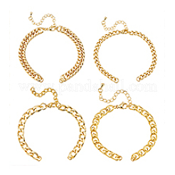 4 шт. 4 стиля стойка покрытие латунь витая цепь браслет изготовление KK-PH0010-82
