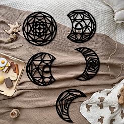 Деревянный кулон с фазой луны HJEW-WH20013-003