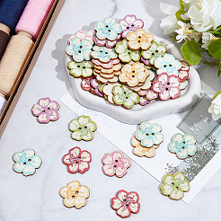 2 пакет деревянных пуговиц с принтом&nbsp;BUTT-GF0004-13