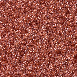 MIYUKIラウンドロカイユビーズ  日本製シードビーズ  11/0  （rr214)サーモン裏地クリスタル  11/0  2x1.3mm  穴：0.8mm  約50000個/ポンド&nbsp;SEED-G007-RR0214