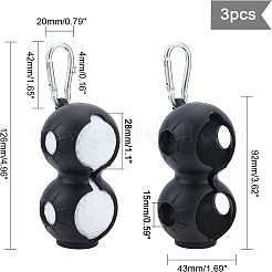 3шт. 8-х формовый силиконовый чехол для мяча для гольфа&nbsp;AJEW-FH0002-06