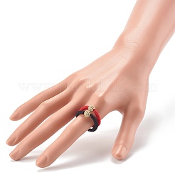 Anello per dito in filo di nylon intrecciato&nbsp;RJEW-JR00364-02