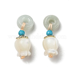 Подвески-пончики из натурального нефрита SSHEL-R050-03G