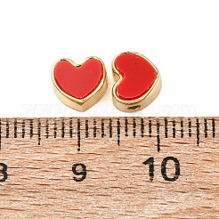 Бусины из латунной смолы в форме сердца&nbsp;KK-K408-56G