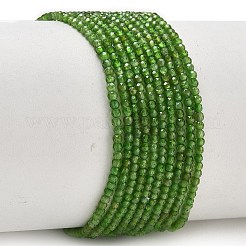 天然のグリーンガーネットビーズ連売り  andraditeビーズ  多面カット  ラウンド  1.5~1.8mm  穴：0.6mm  約251個/連  15.75''（40センチメートル）&nbsp;GG-CBA5A1A-A02-01