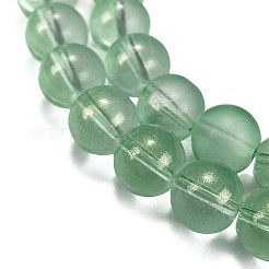 Brins de perles de verre transparent dépoli&nbsp;GLAA-P065-10mm-04