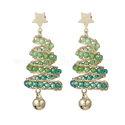 Латунные стекла болтающийся серьги EJEW-TA00738