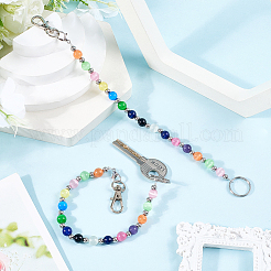 2шт. брелок из стеклянных бусин кошачий глаз&nbsp;HJEW-SC0002-23