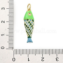 Подвески из латуни микропаве с фианитами и эмалью KK-H527-04G-02