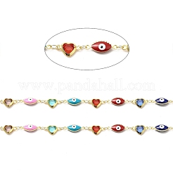 Цепь ручной работы из латуни с эмалью от сглаза CHC-I045-21G