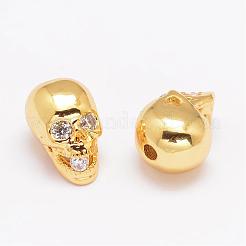 Латунные микро проложить кубического циркония бусы ZIRC-P017-13G-NR