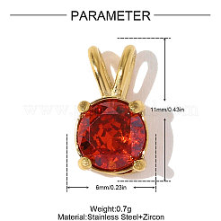 Подвески из нержавеющей стали 304 с паве из кубического циркония&nbsp;STAS-OY010-13G-02