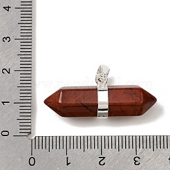 Natürlicher roter Jaspis mit Doppelendstück und spitzen Anhängern&nbsp;G-NH0001-15P-09