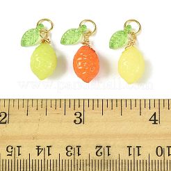 36 шт. 3-х цветные лимонные акриловые подвески&nbsp;PALLOY-FS00059-01