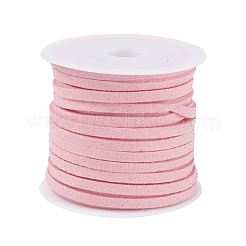 Cordon en faux suède plat rose vif de 3x1.5 mm&nbsp;X-LW-R003-28