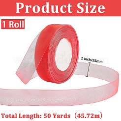1 rouleau de ruban organza transparent&nbsp;SRIB-CY0001-22A-05