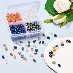 8 нить 4 цвета гальванических стеклянных бусин&nbsp;EGLA-YW0001-37