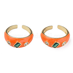 Открытое кольцо-манжета из кубического циркония с эмалью RJEW-N035-128