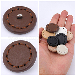 16 шт. 8-цветные пуговицы с 1 отверстиями из искусственной кожи на ножке&nbsp;BUTT-CL0001-04