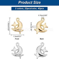 40шт 2 цвета подвески из сплава с покрытием стойки FIND-FH0004-51