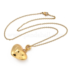 201 ожерелье из нержавеющей стали с подвеской в виде сердца для женщин NJEW-Z069-01G-02