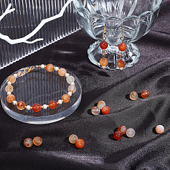 Окрашенные естественный агат граненый бисер пряди круглые&nbsp;G-AR0003-21