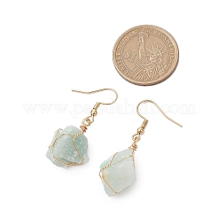 Серьги-подвески из натурального зеленого авантюрина и нержавеющей стали 304 для женщин&nbsp;EJEW-JE06237-02