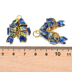 Pendentifs cloisonnés en laiton&nbsp;KK-P251-A01-G-05