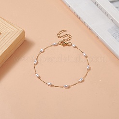 Цепочка на ногу с жемчужной тыквой и бисером AJEW-AN00532