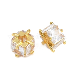 Pavé de perles de zircone cubique transparentes en laiton&nbsp;CU-CBA6A75-07G