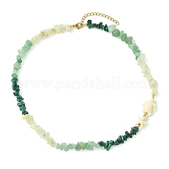 Colliers en aventurine verte naturelle et malachite naturelle&nbsp;NJEW-JN06632