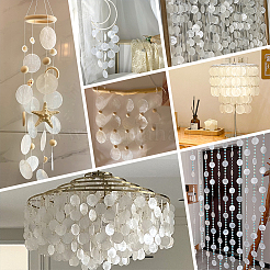 80 шт. подвески-соединители из натуральной ракушки Capiz&nbsp;SHEL-PH0001-48