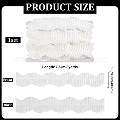 8 ярд полиэстеровой волнистой плиссированной кружевной ленты OCOR-FG0002-88B