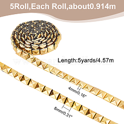 5 ярд шнура из нержавеющей стали с квадратными заклепками и шипами STAS-WR0001-02G